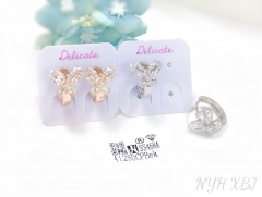 Crystal butterfly shaped earrings