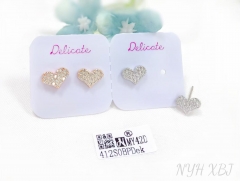 Crystal heart exquisite earrings