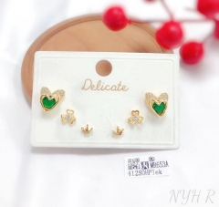 Heart/clover/cross shaped exquisite stud earring