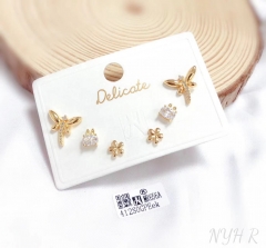 Dragonfly/Flower shaped exquisite stud earring