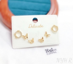 Hollow/butterfly shaped shiny earirngs