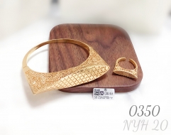 Glossy style simple gold/silver bangle ring set