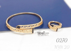 Fashion Nail Shape Bangle Ring Set