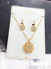 Luxury flower style earring necklace set