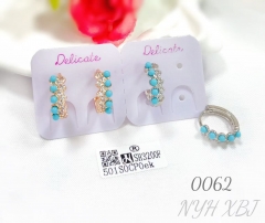Round Blue Color Huggie Hoop Earrings
