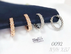 Vintage Jewelry Zircon Twisted Hoop Earrings