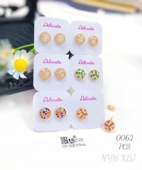 Round Shape Crystal Zircon Earrings