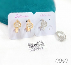 Cubic Zirconia Earrings Made of Copper