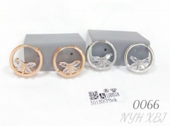 Zirconia Butterfly Hoop Earrings