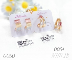 Hot Selling Geometric Three Color Earrings