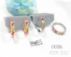 Colorful Rainbow Stone Huggie Hoop Earrings