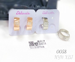 Mini Zircon Gold Plated Hoop Earrings for Women