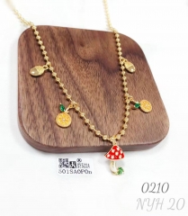 An interesting lemon and mushroom pendant necklace