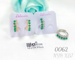 Green Opening Micro-set Zircon Ring