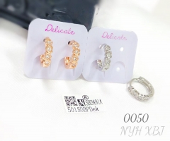 Elegant heart-shaped zircon earrings