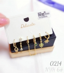 Leaf Emerald Diamond Earrings