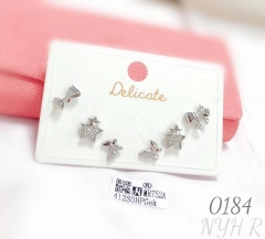 Star Bow Zirconia Earrings