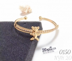 Gold bear bracelet with diamonds