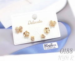 Butterfly Flower Zircon Earrings