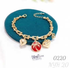 Heart-shaped red coconut tree earrings