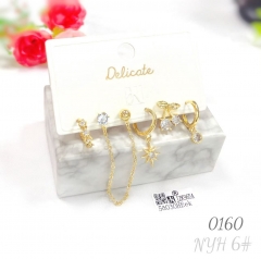 Zircon gold-plated earrings