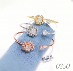 Delicate Sunflower Diamond Bracelet Set