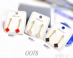 Four-leaf clover pendant earrings