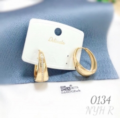 Minimalist gold-tone diamond earrings