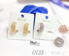 Delicate diamond round earrings