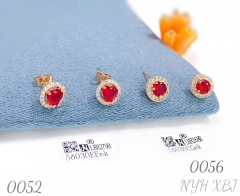 Rhinestone Copper Cubic Zirconia Stud Earrings