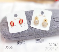 Delicate red irregular earrings