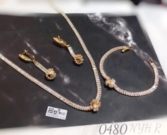 Diamond necklace, earrings and bracelet set