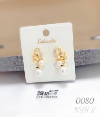 New double pearl irregular earrings