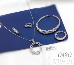 New style splicing hollow necklace bracelet ring earring set