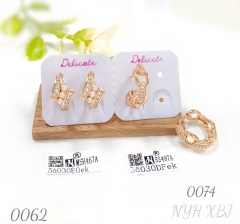 New round buckle stitching earrings