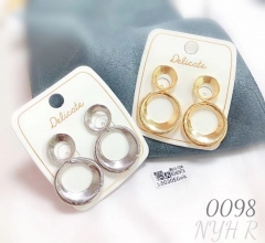New Metal Double Hoop Round Earrings