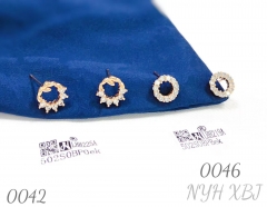 Rhinestone Zircon Flower Stud Earrings for Women Jewelry