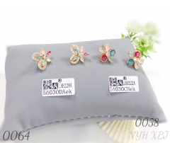 Fashionable earrings set with colorful zircon