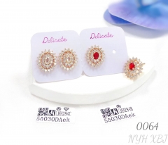 Artificial Zircon Flower Stud Earrings