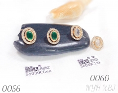 Classic zircon earrings with 18K gold plating