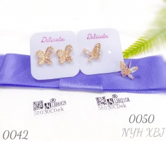 Cubic Zircon CZ Cute Butterfly Ear Stud