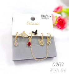 Fashion Colorful Zircon 6-piece Dangle Earring Set