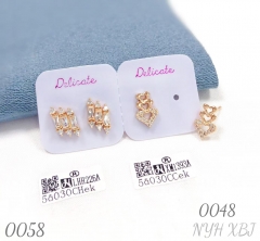 Irregular zircon stud earrings