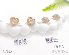 Micro-inlaid zircon gold-plated stud earrings