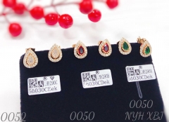 Teardrop-shaped micro-inlaid zircon earrings