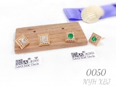 Luxury Gold Plated Green Zircon square Cufflinks