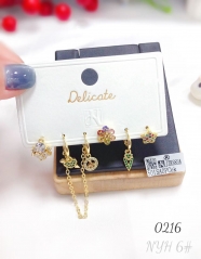A collection of elegant colored zircon earrings