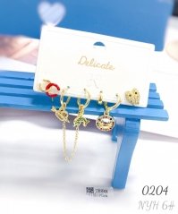 6pc Animal Zircon Earrings Collection