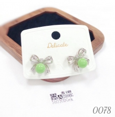Cute bow pearl earrings