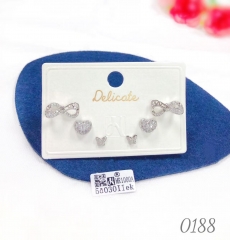 New style bow heart butterfly earrings set